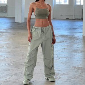 Local European Le Parachute Pant in Sage (Snap closure damage)